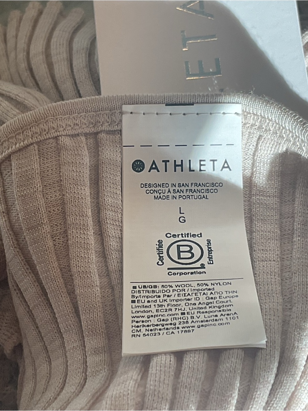 Athleta Eternal Seamless Crop Top, Wool Blend, Square Neck. NWT, Women's Large - Picture 8 of 12